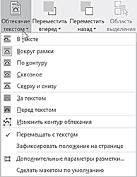 Настройка обтекания картинки текстом в Word